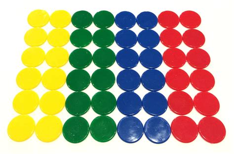 Buy Plastic Counters 48 Blue Red Yellow And Green Color Gaming