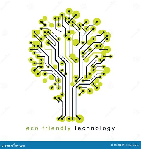 Art Vector Graphic Illustration Of Modern Digital Tree Technology