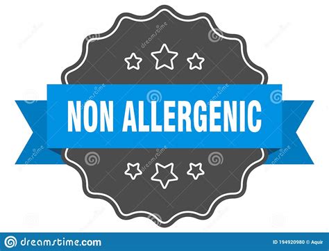 Non Allergenic Label Non Allergenic Isolated Seal Sticker Sign Stock