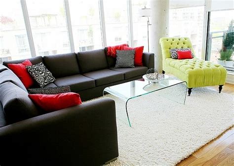 Modern Living Room Design Bright Contrasting Colors Interior