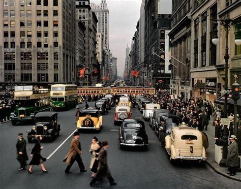 Fifth Avenue Looking North From 42nd Street Manhattan 1940s Photo By