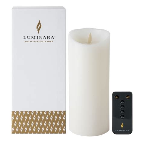 These are available in a variety of styles, with most of the candles including a 5 hour timer and remote control option. Luminara 4"x 9" Classic Flameless Candle - White Unscented ...