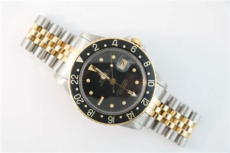 Mens Rolex Gmt Master Ii 16713 Two Tone Black Dial Jubilee Band Circa