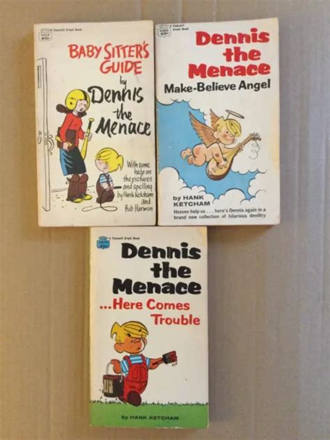Vintage Set Of 3 Dennis The Menace Comic Books By Ketcham Fawcett