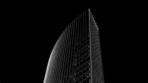 Skyscraper Facade Bw Building Architecture Minimalism 4k Hd Wallpaper