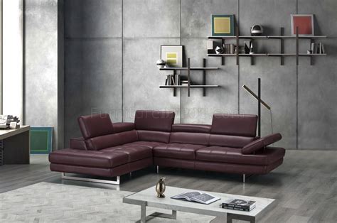 This saves you the trouble of going out to shop. A761 Sectional Sofa in Maroon Leather by J&M