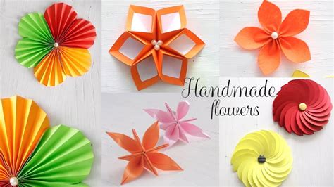5 Easy Paper Flowers Diy Videos Paper Folding Youtube