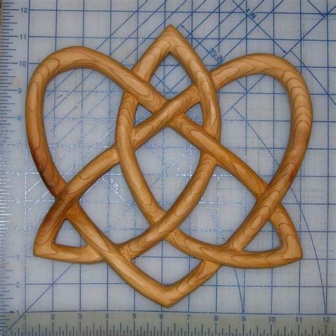 Trinity Love Knot Heart Shaped Celtic Wood Carving Anniversary Etsy