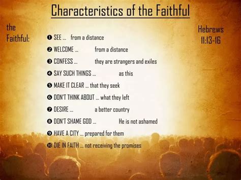 Ppt Characteristics Of The Faithful Powerpoint Presentation Free