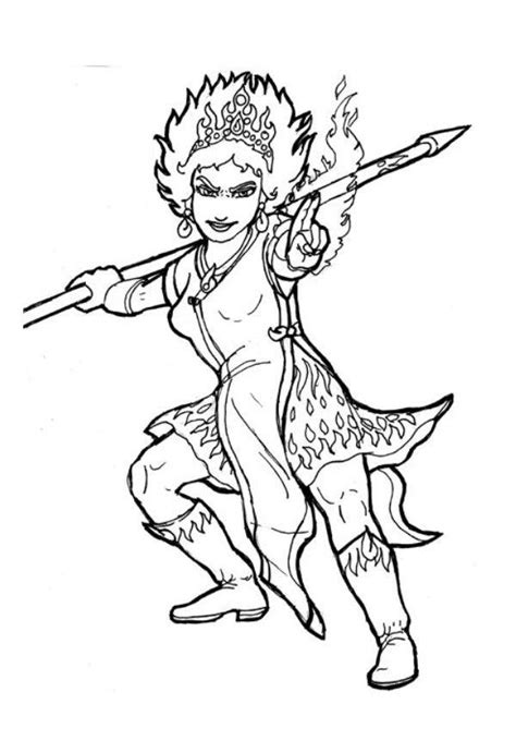 coloring page fire queen  printable coloring pages img