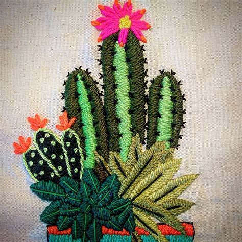 Tenía Que Bordar Un Cactus Cactus Suculentas Bordadomexicano Bordado Embroidery