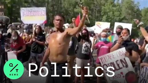Native American Activists Protest Outside Of Mount Rushmore Ahead Of Trump Arrival Youtube