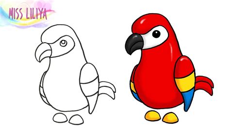 Як намалювати папугу Адопт Мі Роблокс How To Draw Parrot Adopt Me