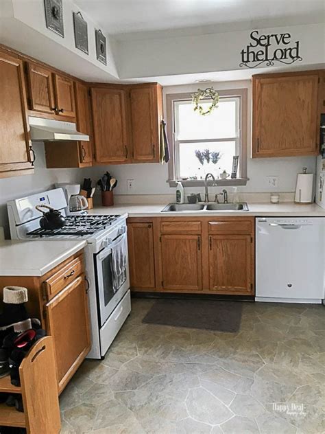 Hi maura, your before cabinets look like mine (oak?). How To Paint Kitchen Cabinets Without Sanding | Happy Deal ...