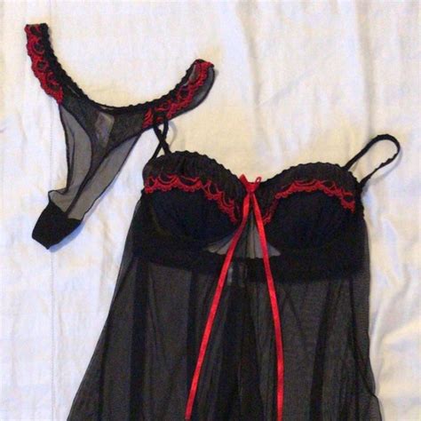 BESAME Intimates Sleepwear Black And Red Sexi Lingerie Poshmark