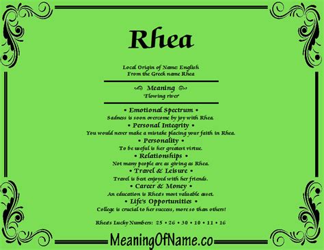 Rhea Meaning Of Name