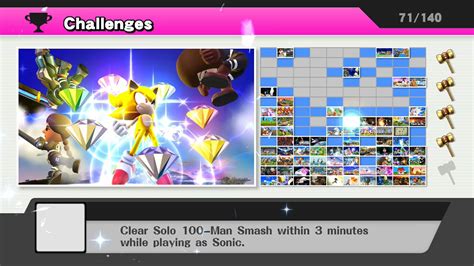 Super Smash Bros Wii U Challenges Clear 100 Man Smash Within 3