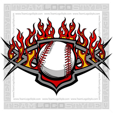 Flaming Baseball Logo Baseball Flames In Vector Format Eps And 