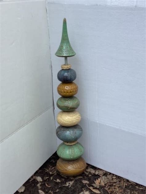 O 1451 Ceramic Garden Totem By Paula Barry Ceramics