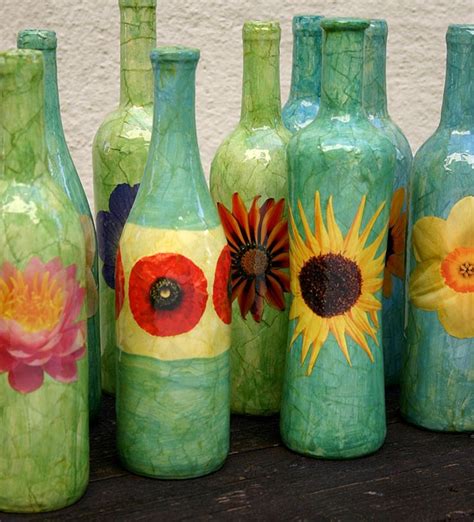 Wine Bottle Vases By Rebecca Pavlik Recycle Bottles Decoration