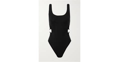 chloé eres cutout embellished swimsuit in black lyst