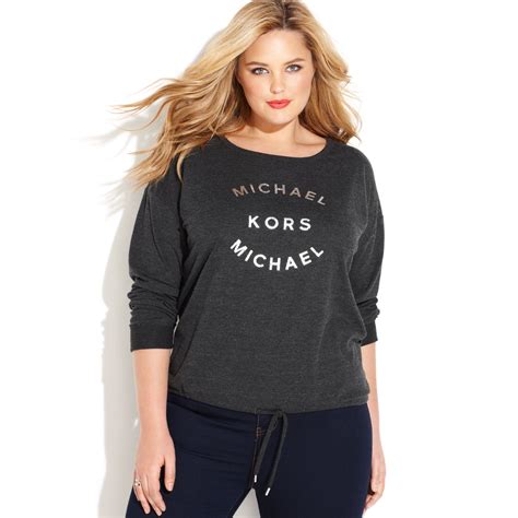 Lyst Michael Kors Michael Plus Size Drawstring Metallic Logo Sweater