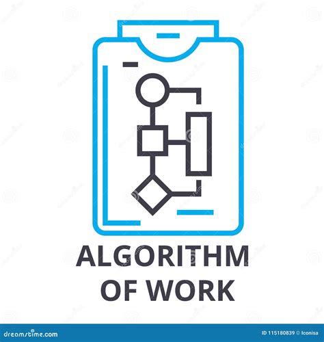 Algorithm Of Work Thin Line Icon Sign Symbol Illustation Linear