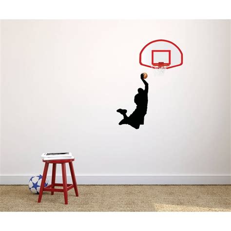 Sports Athlete Basketball Hoop And Ball Wall Decal Sticker Basketball