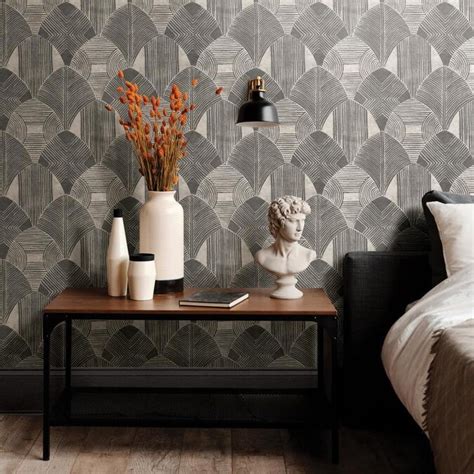 Scott Living 564 Sq Ft Charcoal Non Woven Abstract Unpasted Wallpaper