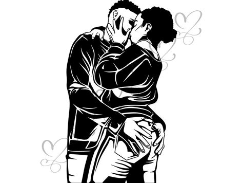 Black Couple Svg Relationship African Ethnicity Kissing