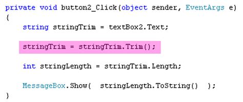 Regular string literals and verbatim string literals. visual c# .net strings - trim unwanted characters