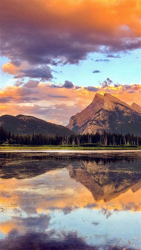 Mountain Lake Sunset Nature Summer Iphone Wallpapers Free Download