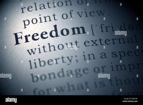 Dictionary Definition Of The Word Freedom Stock Photo Alamy