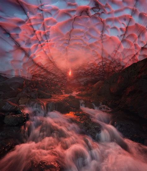 Ice Cave Under A Volcano Kamchatka Russia Photo One Big Photo