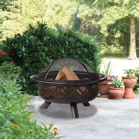 Oil Rubbed Bronze Wood Burning Outdoor Fire Pit With