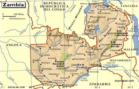 Mapa De Zambia Mapas Mapa