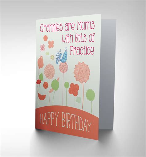 Card Birthday Happy Granny Gran Ornate Bird Flower T Cp2698 Ebay