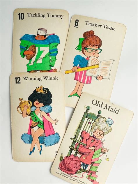 Single Cards Original Vintage Old Maid Game Cards Etsy