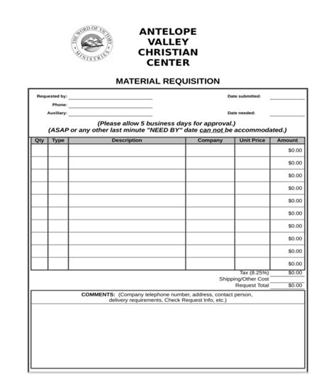 Free Requisition Forms In Pdf Ms Word Excel