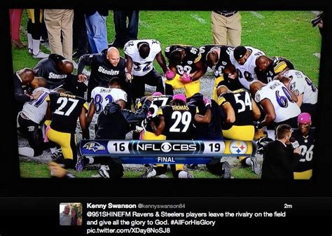 FIXED: One of the greatest rivalries in the NFL. praying after the game