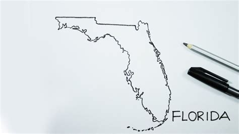 How To Draw Florida Out Line Map By Drawing Tutorials Battu Youtube