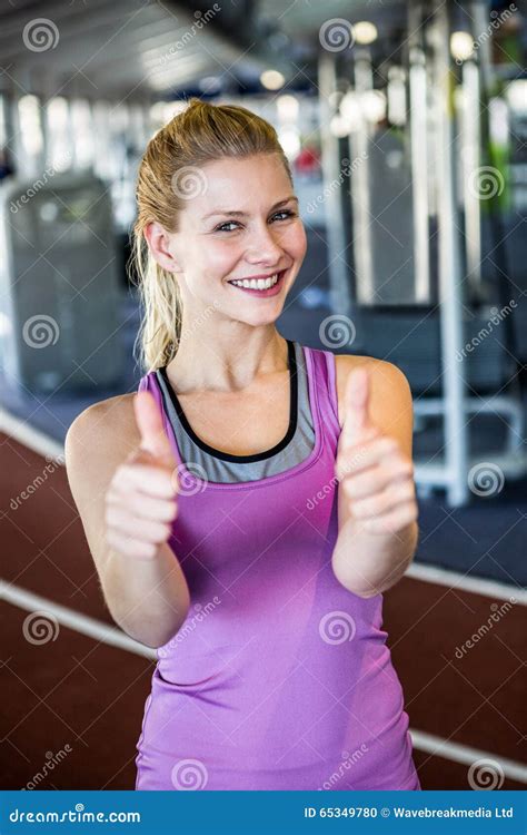 Smiling Women Showing Thumbs Up Stock Photo Image Of Cheerful