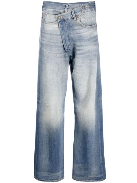 R13 Delancey Wide Leg Jeans In Blue Modesens