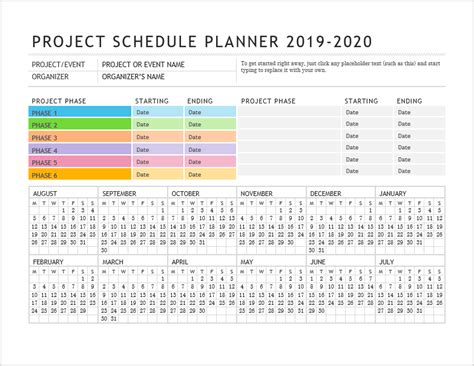 Project Schedule Templates Word Templates For Free Download