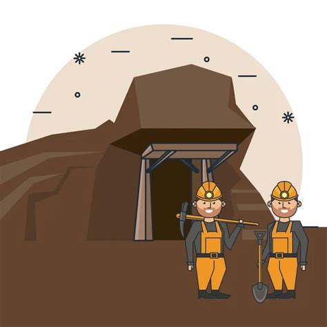 Mining Workers Tools Mine Cartoons Vector Illustration Graphic Design