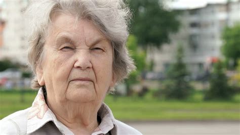 The Face Of A Lonely Elderly Woman Sad Old Woman Close Up Stock