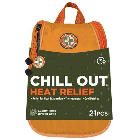 Chill Out Heat Relief Kit By Be Smart Get Prepared 21 Pieces Camping