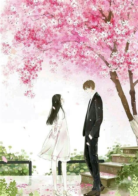 Pin By Lam Lam On All Of Life Couple Art Sakura Tree Anime Love Couple