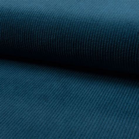 Petrol Blue Thick Ribbed Corduroy Fabric — Tissus En Ligne