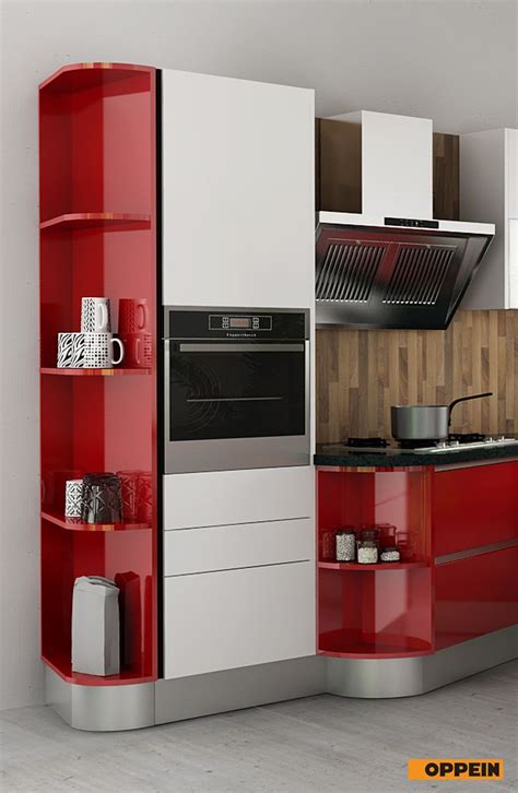 Modern High Gloss Kitchen Cabinet In Red Lacquer In 2022 Metal